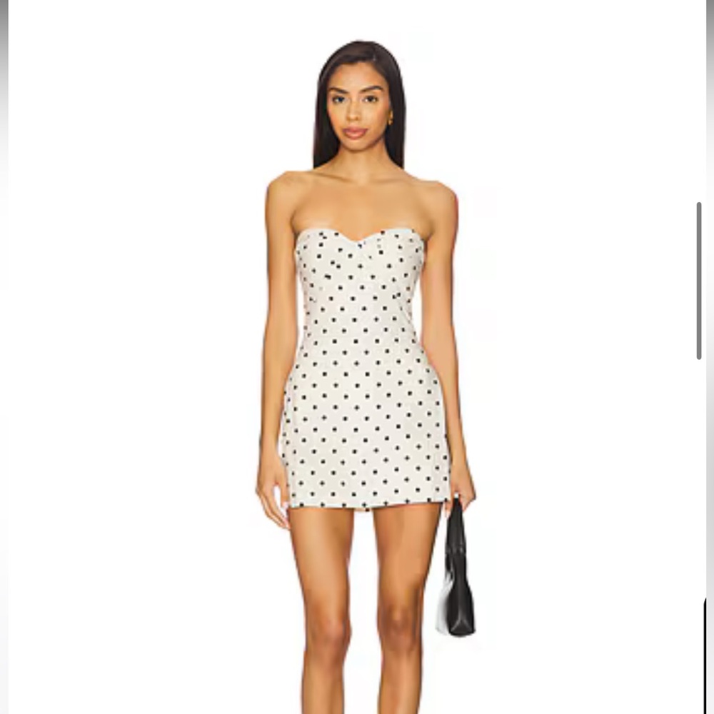Amanda Uprichard Black and White Ruffled Bodycon Mini Dress